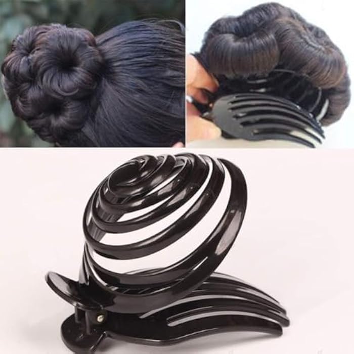 1pc Plastic Spiral Dome Mushroom Bun Maker Head Cover Hair Holder Round Elegant Spiral No Slip Hair Clip Clamp Clip - Multi Color - Image 2